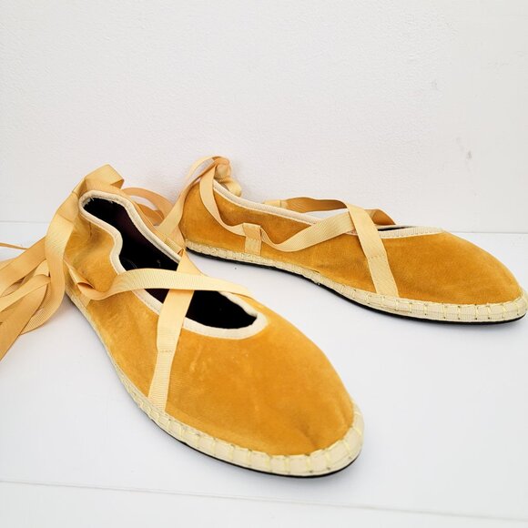 Flabelus Rosaline Lace Up Flats in Yellow 42 11 - Picture 4 of 8